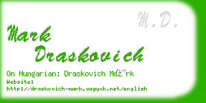 mark draskovich business card